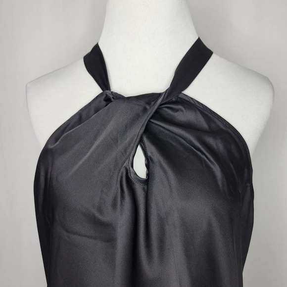 AND NOW THIS Halter-Neck Twist-Front Tank Top Black NWT $39 Size XL - Picture 3 of 8